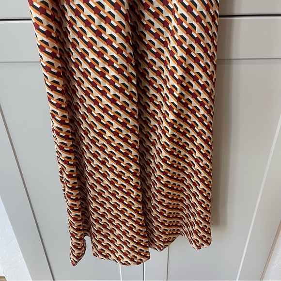 Eva Franco Abstract Crossback Slit Maxi Dress Small Boho MCM Coastal Cream - Picture 2 of 9